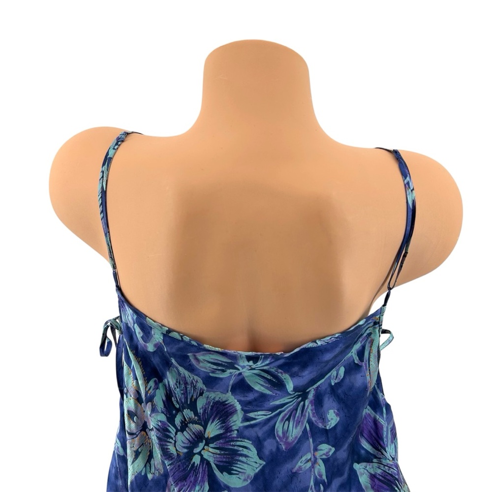 Victoria’s Secret Vtg Y2K 100% Silk Floral Print Peekaboo Side Tie Nightie Dress - Picture 6 of 12